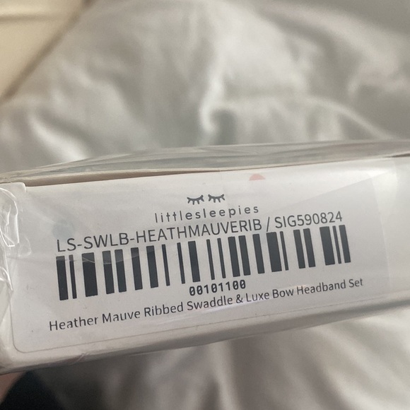 Little Sleepies Heather Mauve Swaddle Blanket & Headband Bow Set - Picture 8 of 8